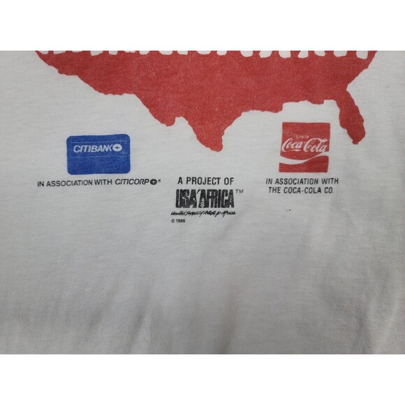 Vintage 1986 Coca-Cola Hands Across America Single Stitch T-Shirt Size Small US - Picture 3 of 9